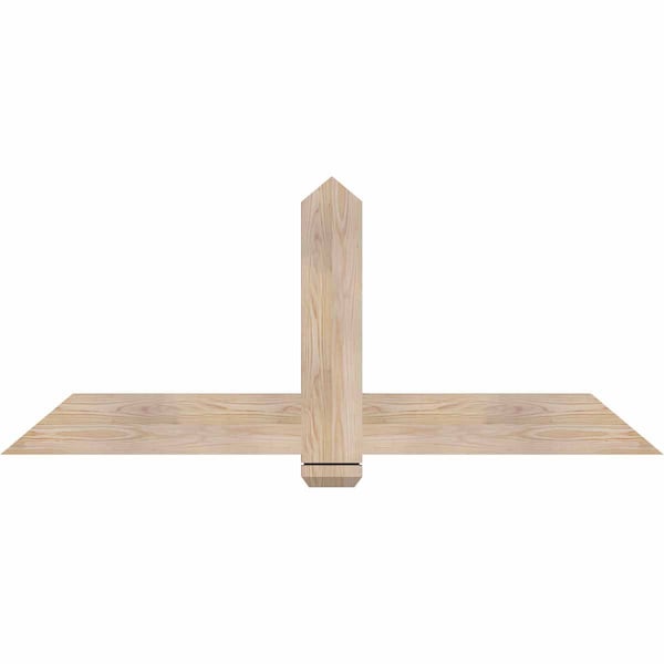 Ekena Millwork Eugene Smooth Timber Gable Bracket, Douglas Fir, 60"W x 25"H x 1 1/2"D x 5 1/2"F, 10/12 Pitch GBW060X25X0206EUG00SDF - main